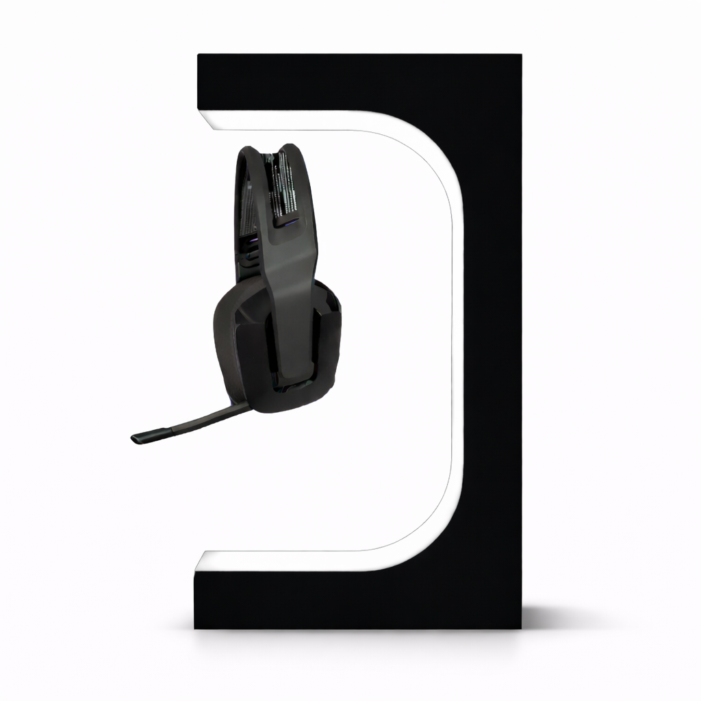 Magnetic Levitation Headset Display Stand - White LED Lighting
