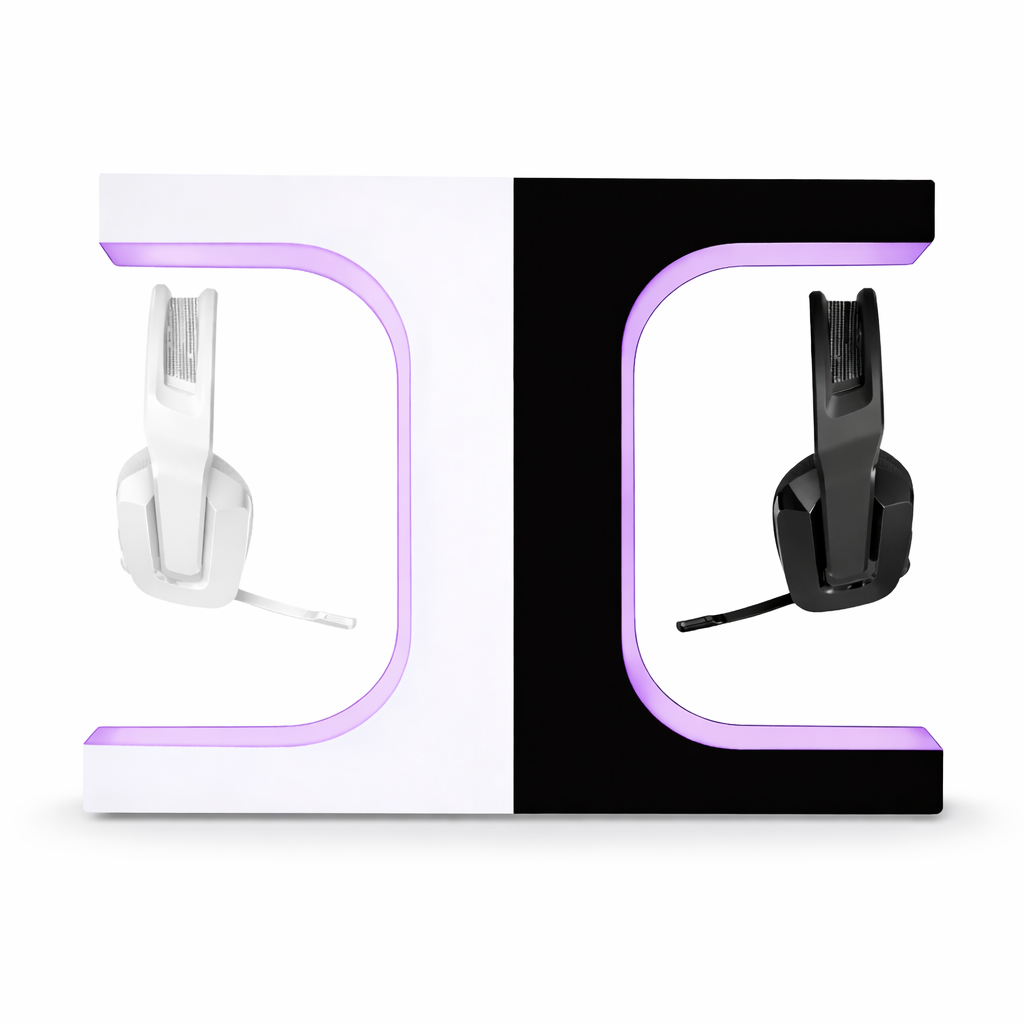 Magnetic Levitation Headset Display Stand – RGB Lighting