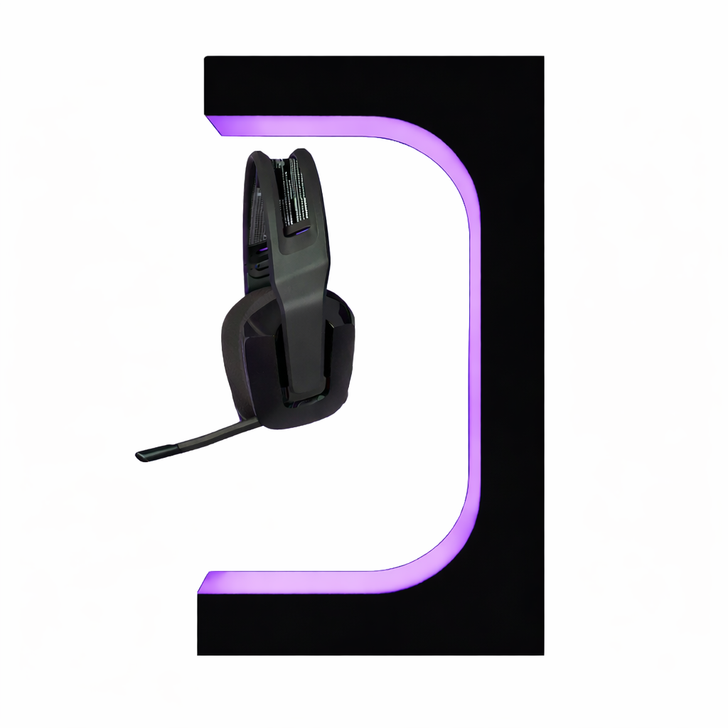 Magnetic Levitation Headset Display Stand – RGB Lighting