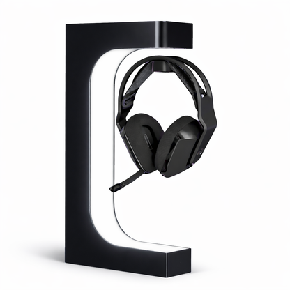 Magnetic Levitation Headset Display Stand - White LED Lighting