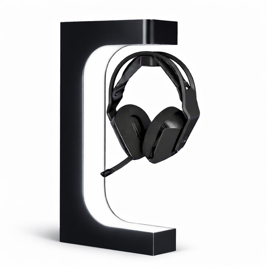 Magnetic Levitation Headset Display Stand - White LED Lighting